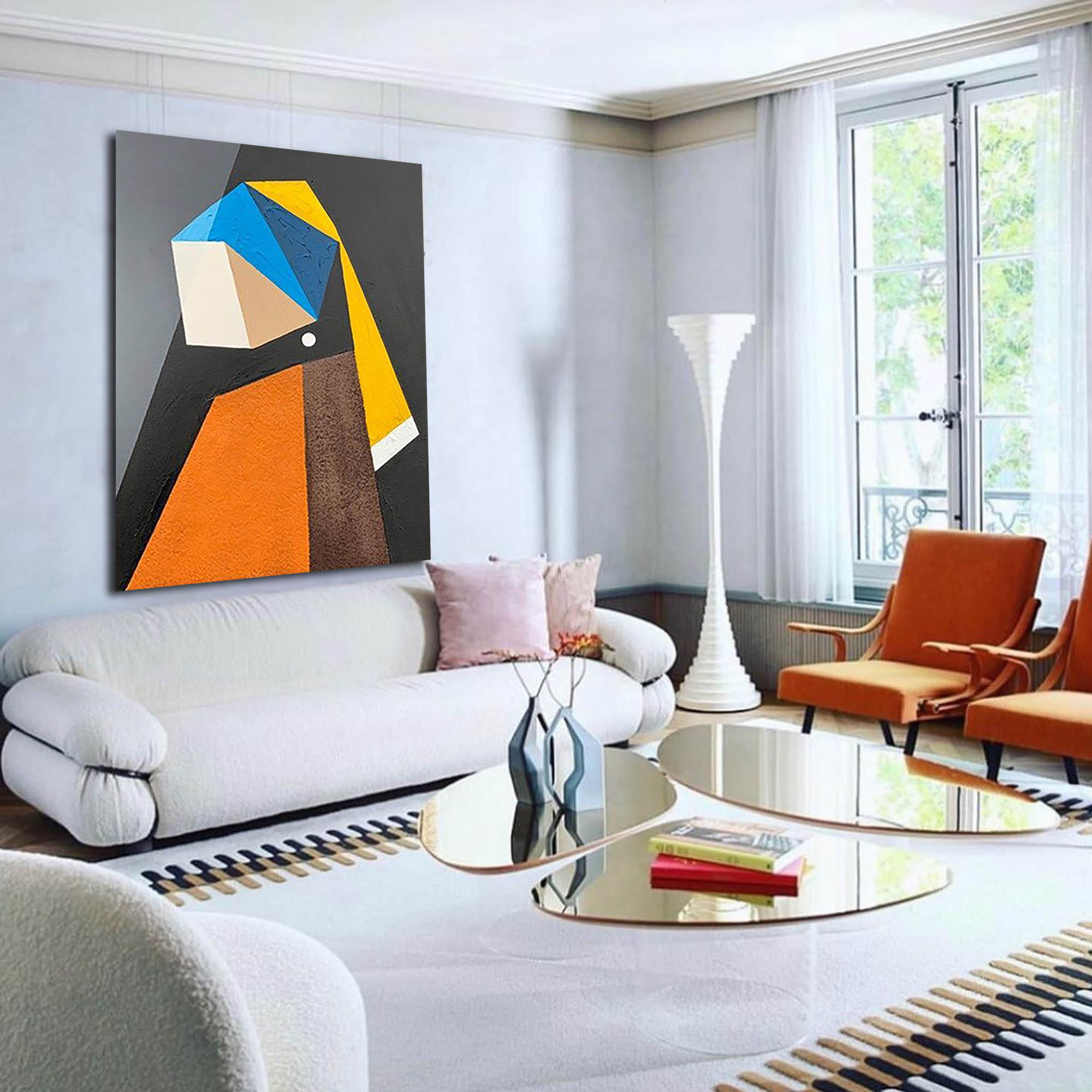 Geometric Minimalist Portrait Abstract Art